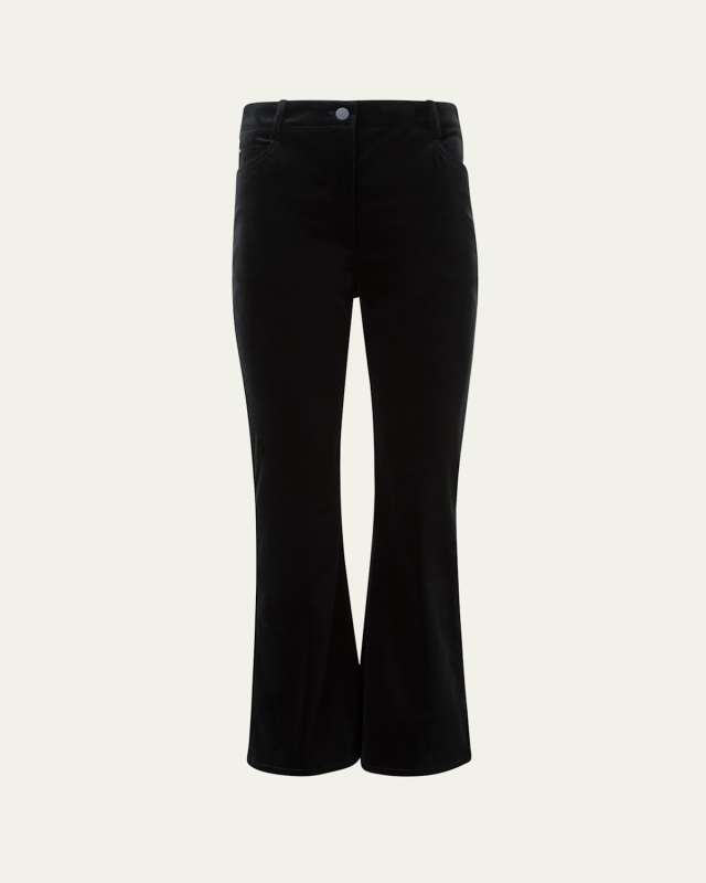 Cali Cropped Stretch Velvet Bootcut Pants